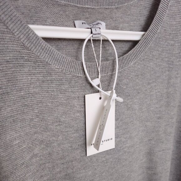 NEW Petite Studio Franco Cotton Knit Top - Grey (S) - Picture 6 of 7